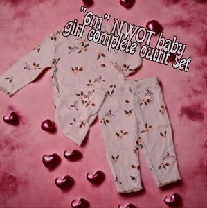 "6m" NWOT baby girl complete outfit set 👶💕
